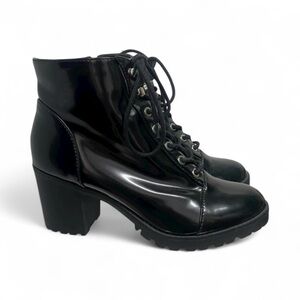 Express Size 10 Black Lace Up Combat Style Boots